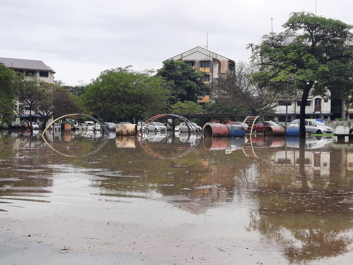 flooded residential area
