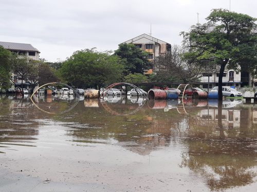 flooded residential area
