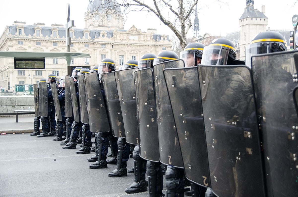 protest crowd police