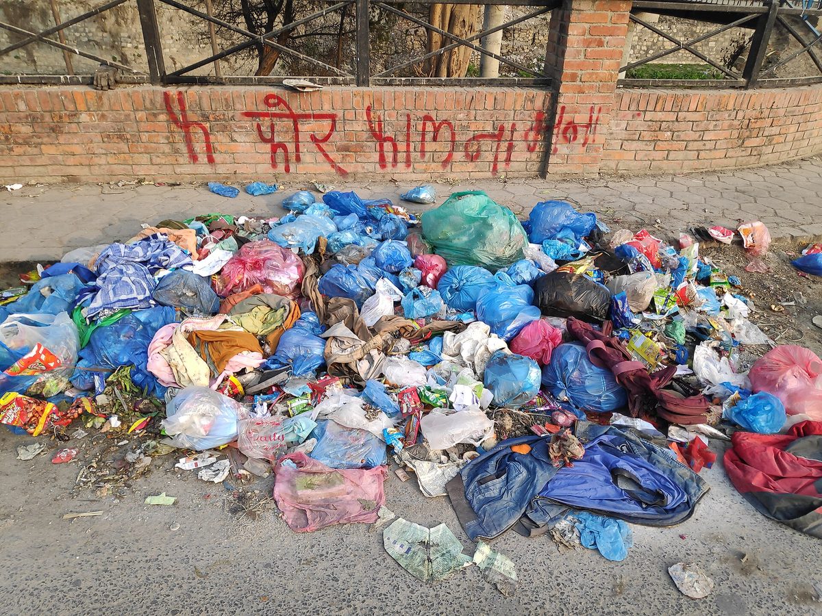 garbage piles street