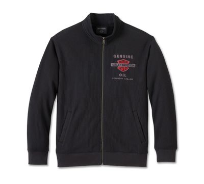 Męski oryginalny polar kurtka sportowa Bar & Shield – Harley Czarna