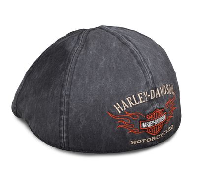 Czapka w stylu kaszkiet Ivy z płomiennym wzorem Harley-Davidson