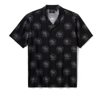 Męska koszula Harley-Davidson z krótkim rękawem - Willie G Skull Aloha